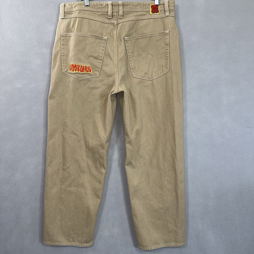 Empyre Wide Leg Jeans Beige Mens 36X29 Relaxed Baggy Streetwear Skate Y2K 90s